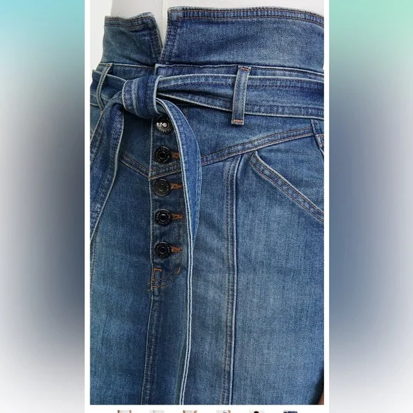 NWT Veronica beard Alaina notch waist jean skirt size 10 - Picture 3 of 4
